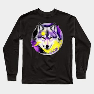 Enby Wolf Long Sleeve T-Shirt